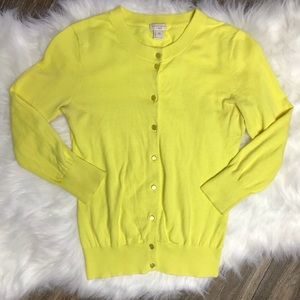 J. Crew The Clare Cardigan Yellow